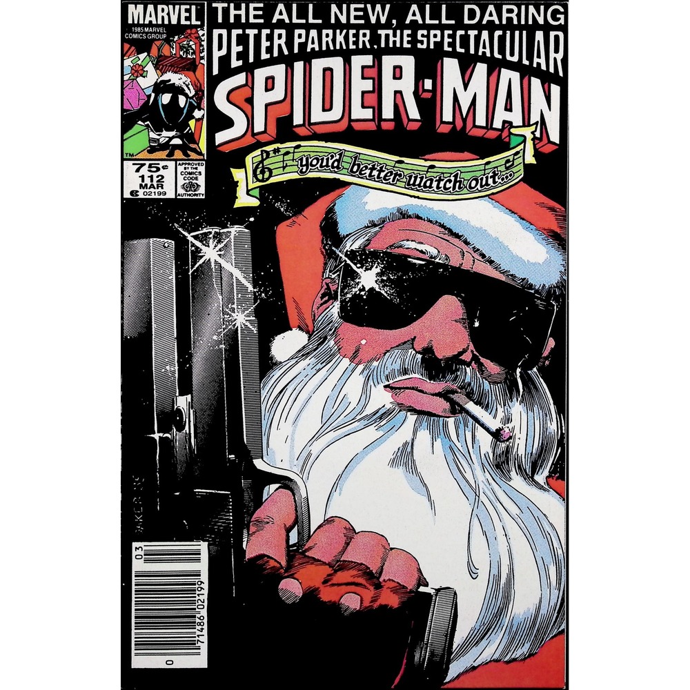 Spectacular Spider-Man #112 Newsstand Black Cat David Marvel Comic Book 1985